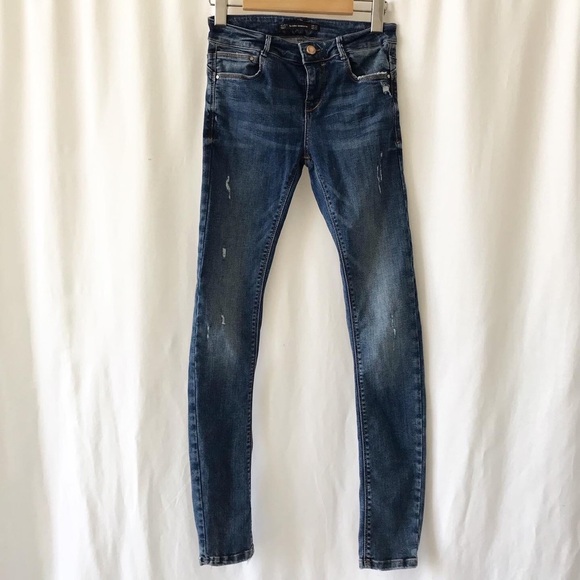 Zara Denim - Zara distressed skinny jeans Size 2